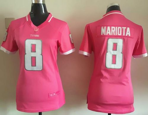 Nike Titans #8 Marcus Mariota Pink Women's Stitched NFL Elite Bubble Gum Jersey